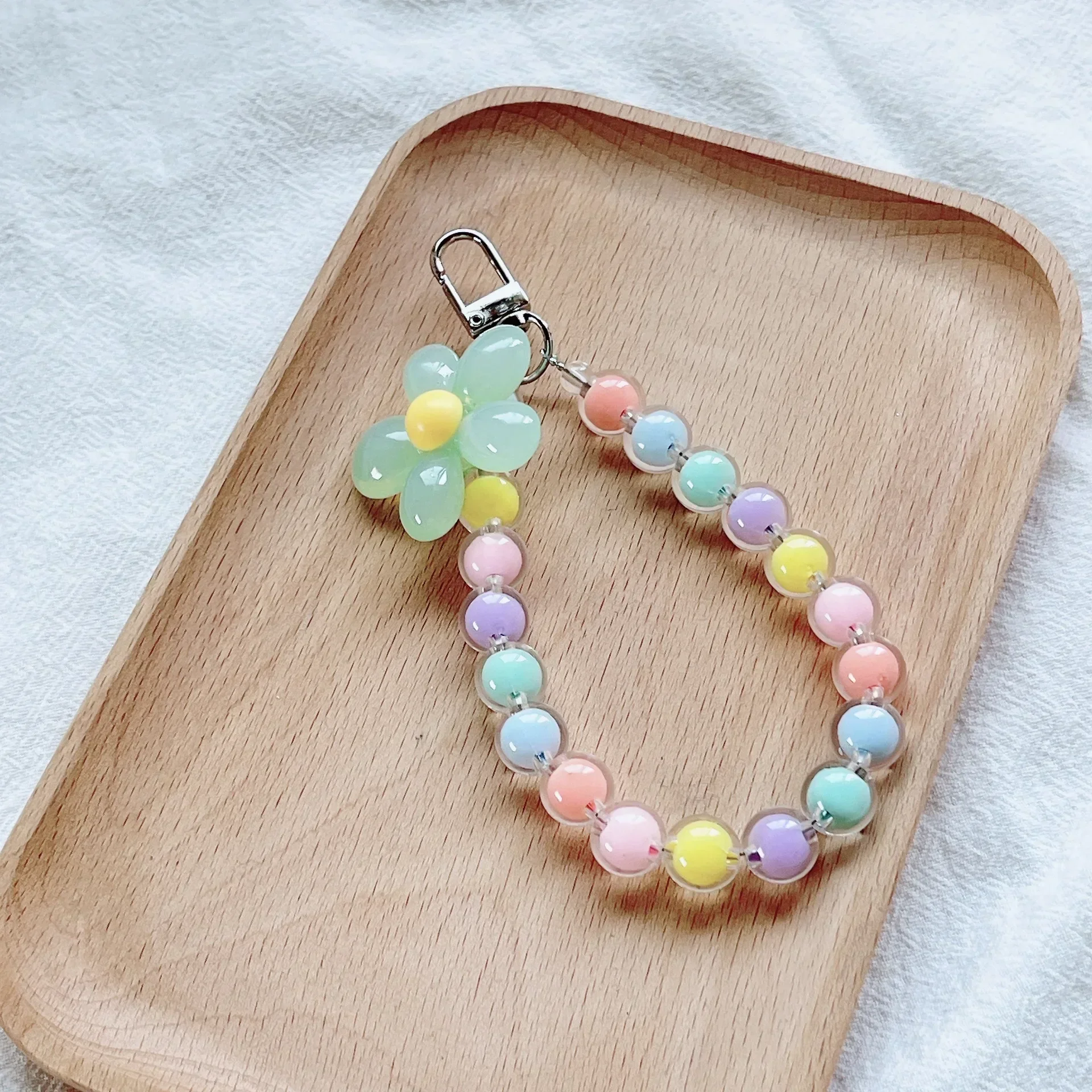 Green flower beads