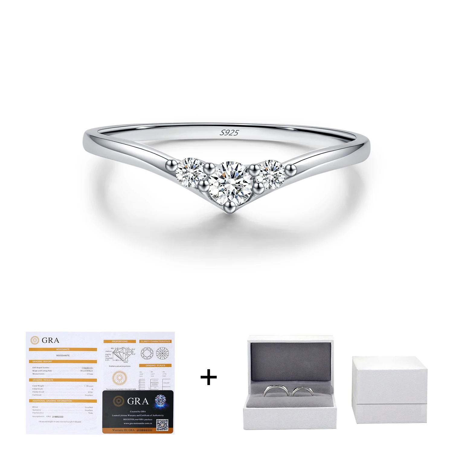 YANLOK Sparkling Round Moissanite Rings 925 Sterling Silver Simple Stackable Finger Rings For Women Fine Jewelry