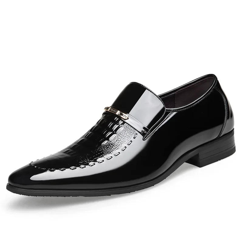 Men Classic Leather Shoes Business Pointed Toe Platform Loafers Work Men Dress Shoes New In Big Size Zapatos De Vestir Hombre