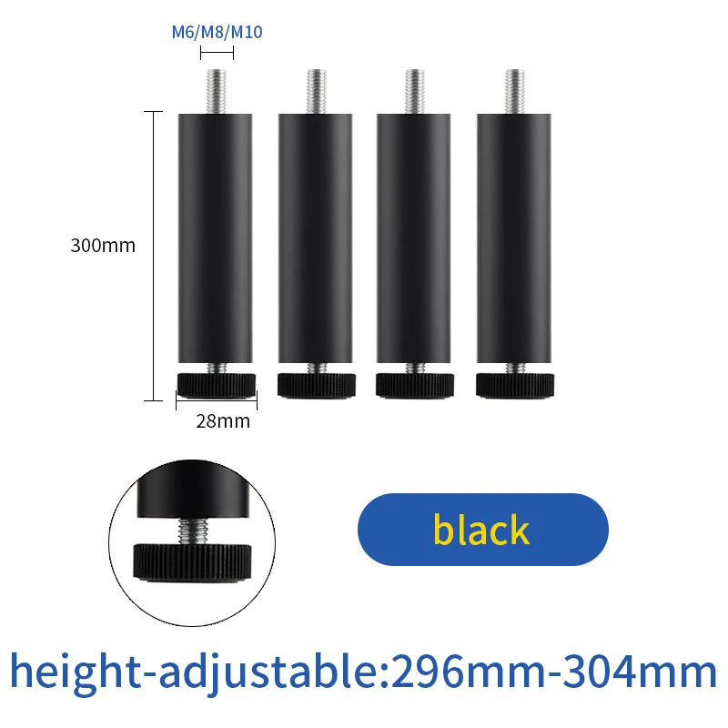 Black 30cm M6 M8 M10