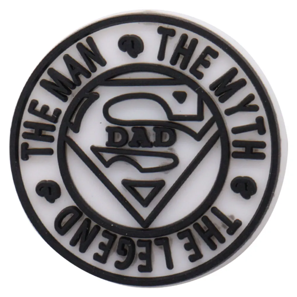 1PCS Father's Day Daddy PVC Man Shoe Button Charms I Love Dad Papa Sandals Decorations DIY Sweet Holiday Gifts