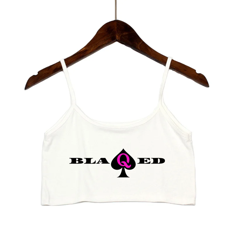 New BLACK Spades OWNED Women's Crop Top Summer Sexy Elastic Cotton Camis Sleeveless Short Tank Top Bar Hot Tops for Women