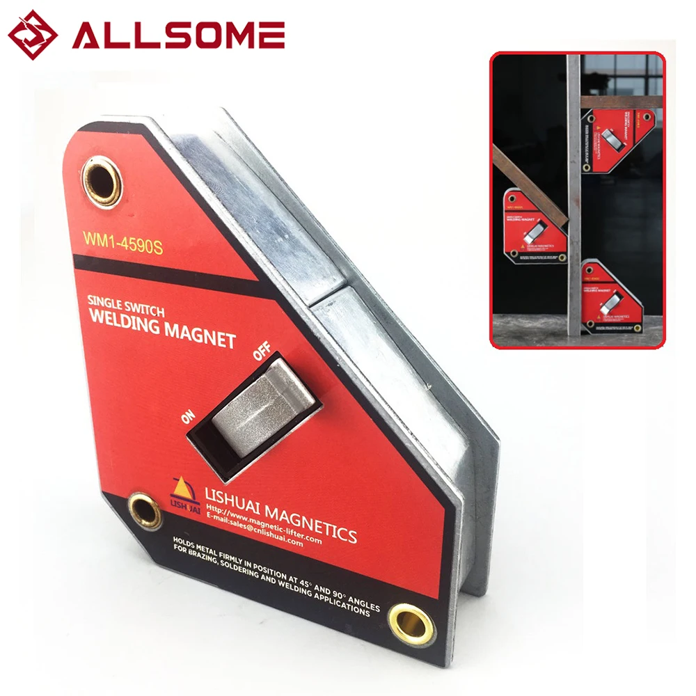 LISHUAI Neodymium Welding Magnet Holder On/Off Switch Magnetic Clamp/Magnet Square 45 90 Degree Small Size Strong Single Switch