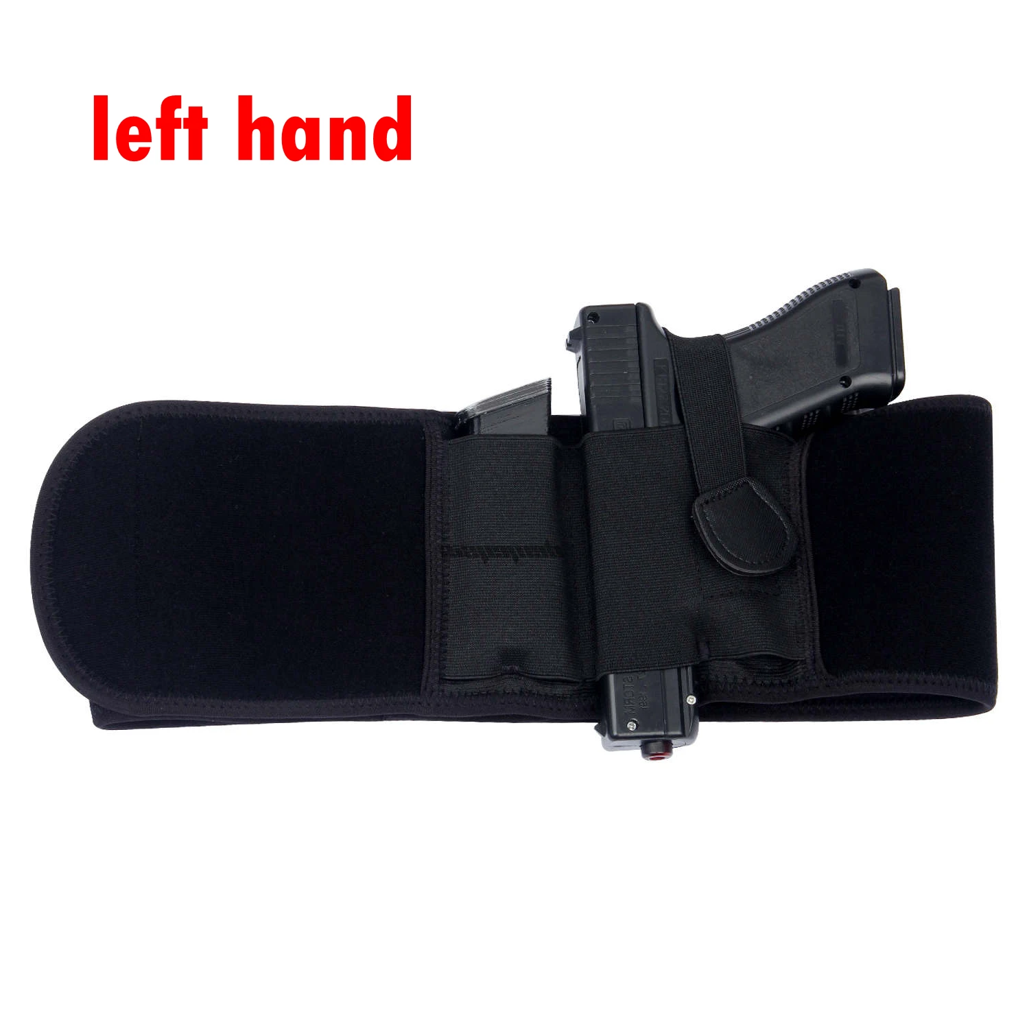 Left / Right Hand Concealed Carry Belly Band Gun Holster for Smith and Wesson, Shield, Glock 19, 17, 42, 43, P238, Ruger LCP