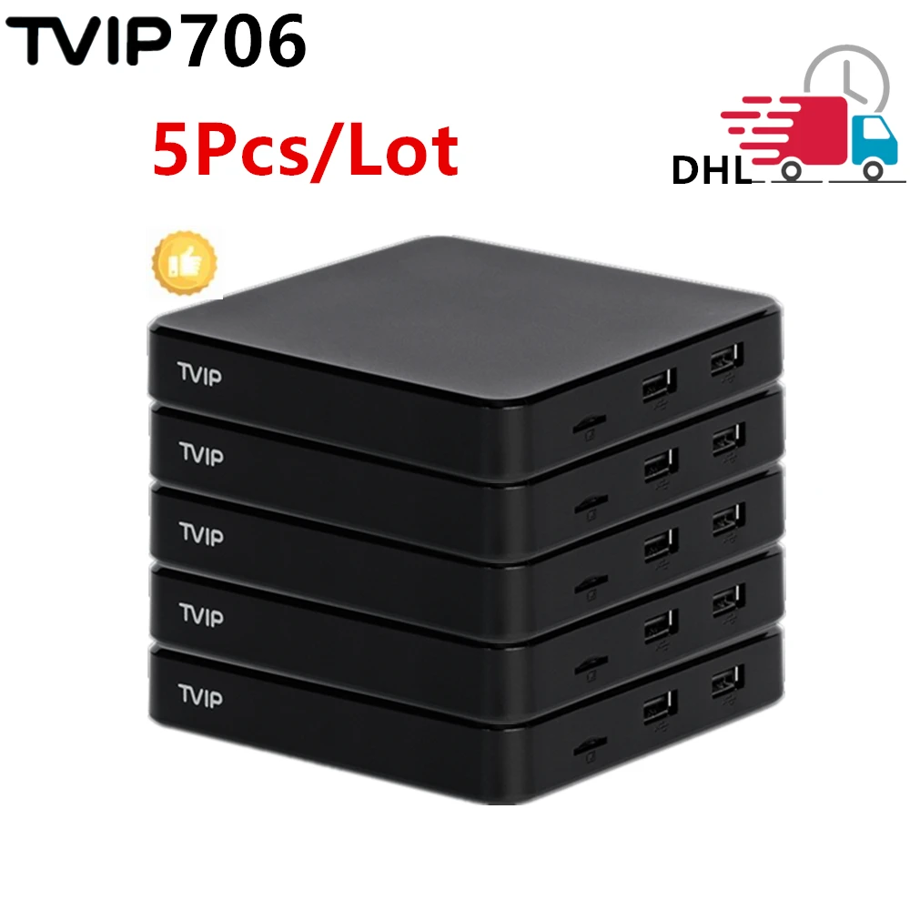 5pcs TVIP S-Box v.706 2GB 8GB 4K Ultra HD IPTV box Android 11.0 TV BOX Amlogic S905W2 2.4/5G WiFi Better ThanTVIP 705 605 SE