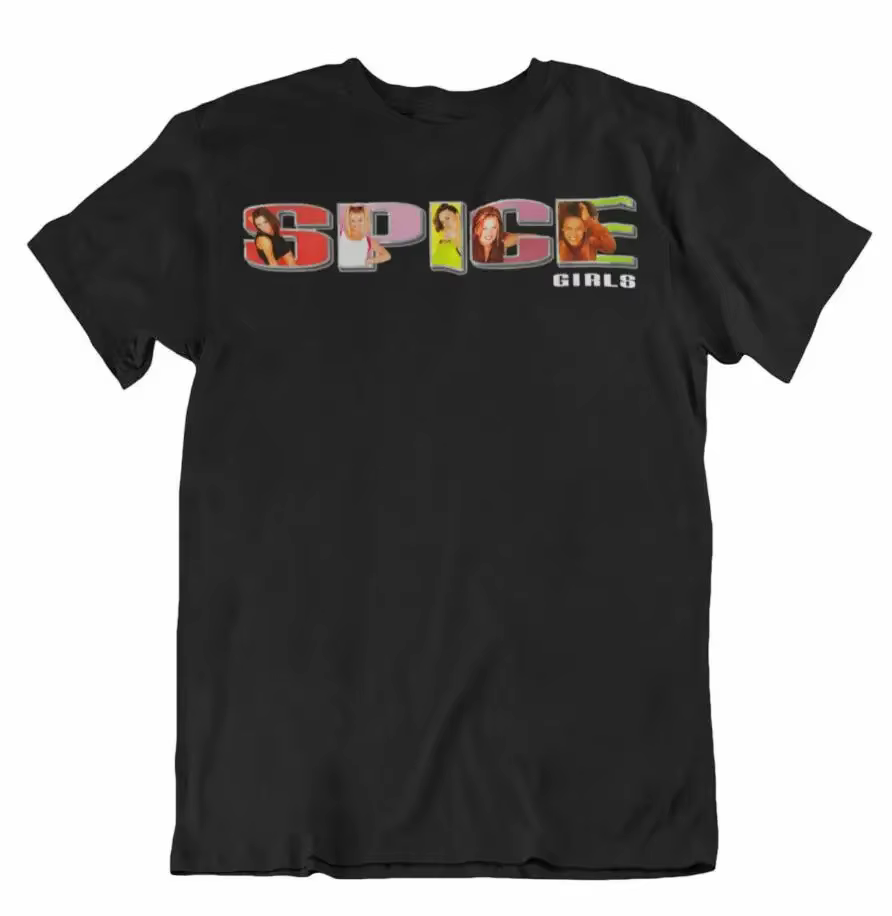 New Arrival Vintage Spice Girls T-Shirt 2025 Summer Plus Size female Tops Graphic Tour Concert Ladies Women Baggy Tee Shirt