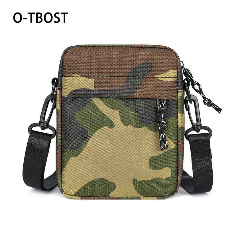 O-TBOST Camouflage Crossbody Bag for Men, Oxford Cloth Tactical Shoulder Bag with Multiple Compartments and Adjustable Strap