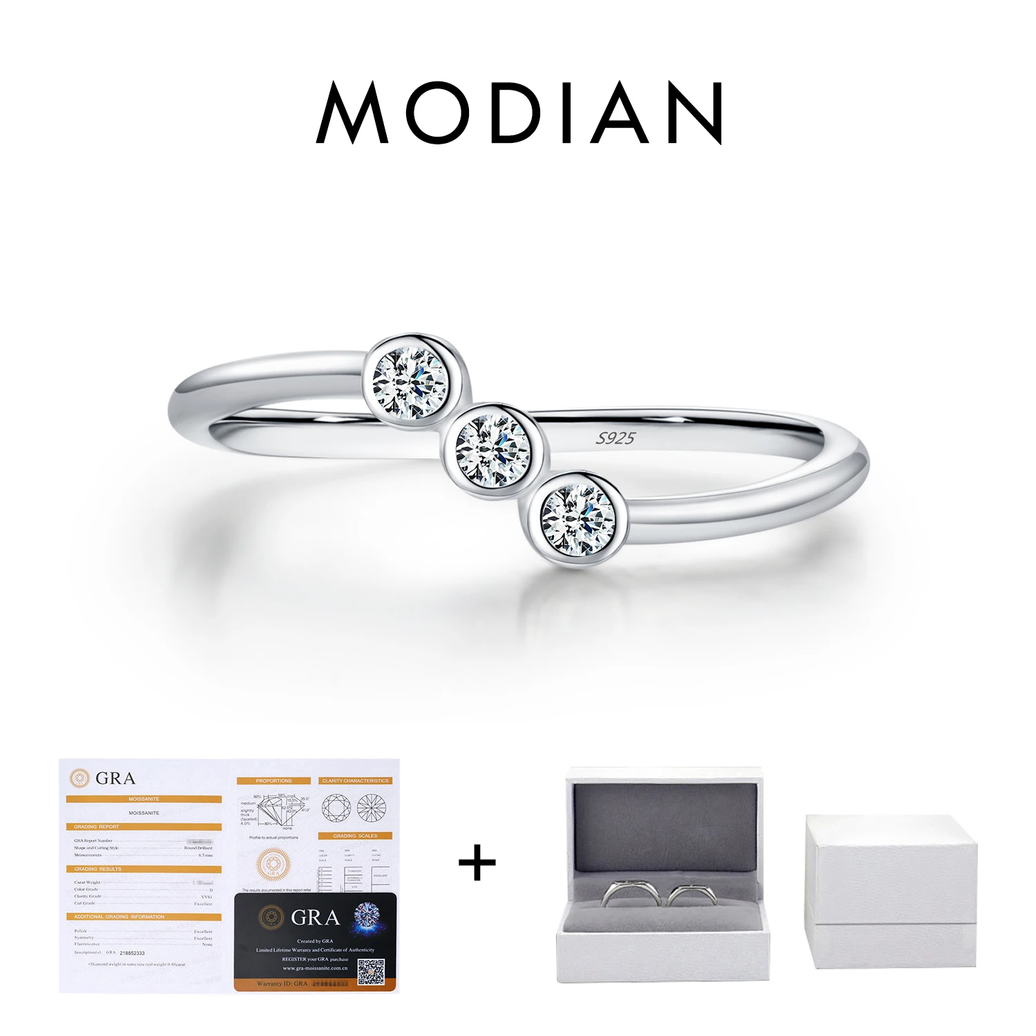 MODIAN D Color Moissanite Lab Diamond Rings 925 Sterling Silver Irregular Line Stackable Fashion Ring For Women Fine Jewelry