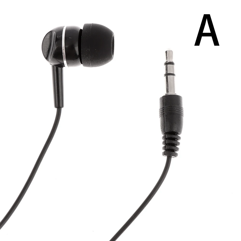 Universal Black 50cm 3.5mm Single Side Mono Earphone In Ear Earbud Headset for Smart Phones MP3 Dual Channel Earphone