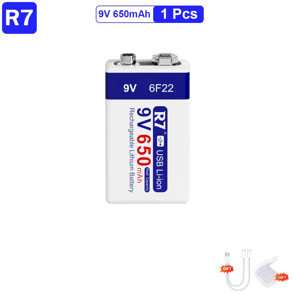 1pc 9V 650mAh