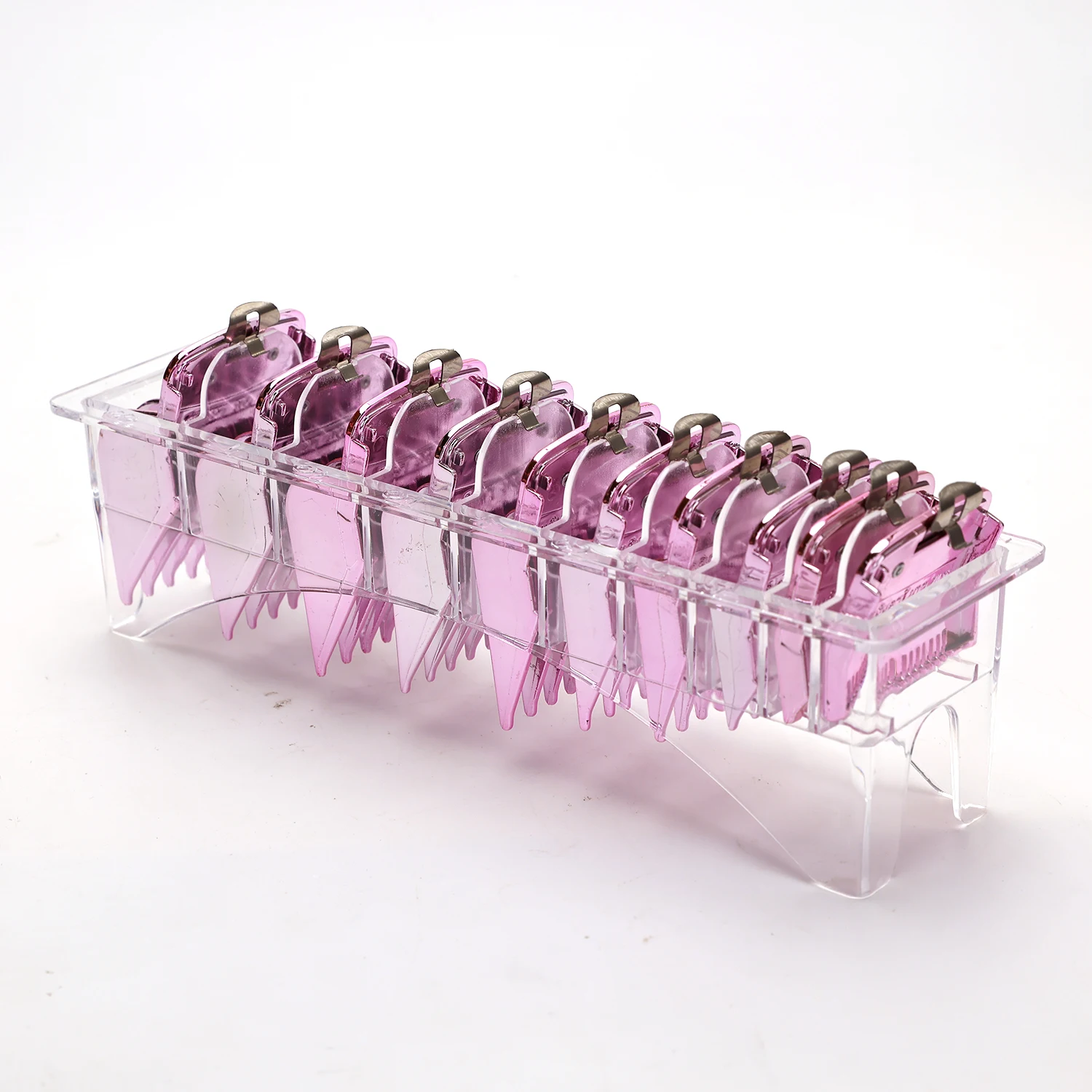 10 Grids Sizes Men Hair Clipper Limit Comb Salon Barber Cutting Electroplated colorHair Trimmer Hairdressing Barber Storage Tool