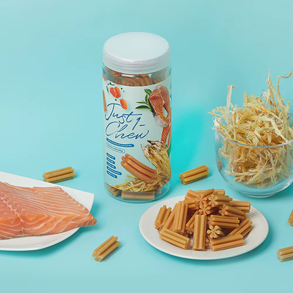 330g of chewdental salmon and yellow dog gum