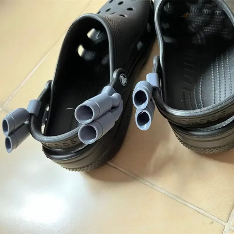 1pair Twin muffler exhaust For Crocs Noticeable Shoe Charm Accessories