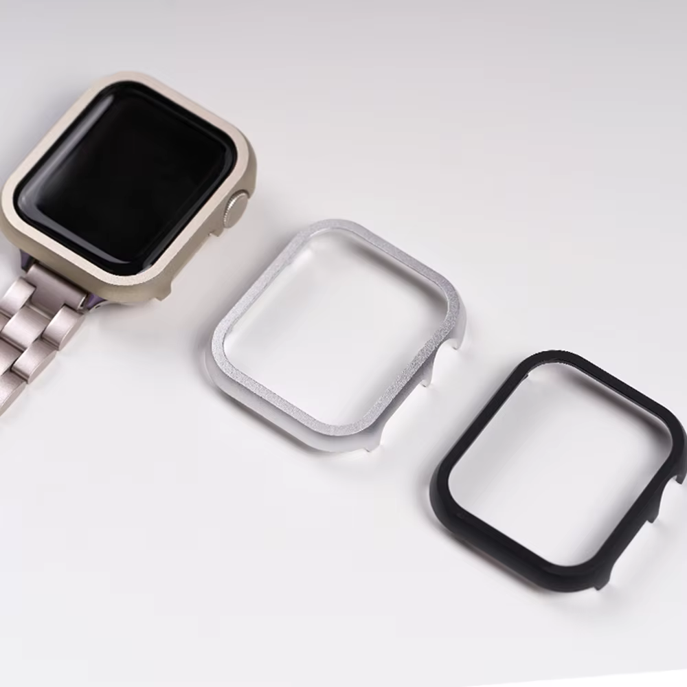 Apple Watch Metal Frame Case Liquid Crystal Watch Protection Apple Watch 9 8 7 Ultra Ultra 2 6 5 4 3 SE SE2 40/41/44/45/38/49mm