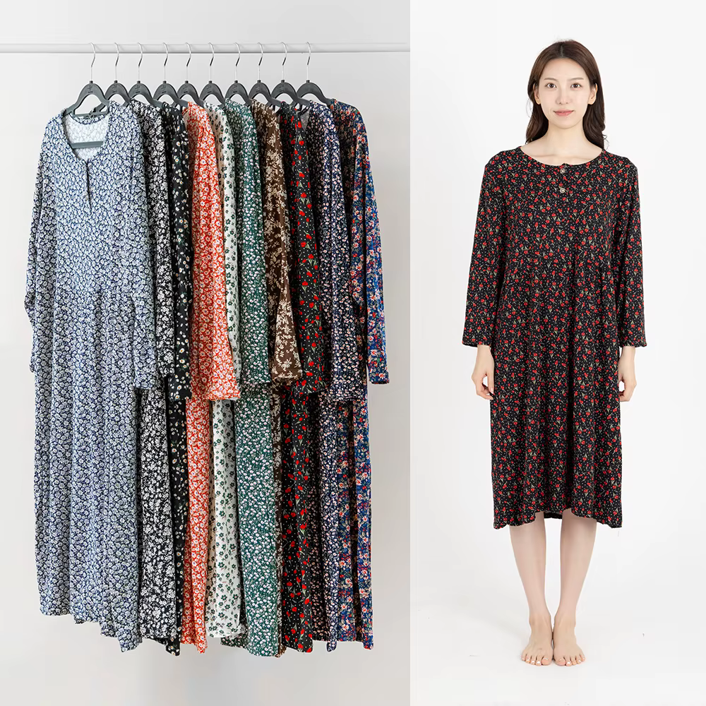 Top 9 Women's Pinch Moro flower One-piece Homewear 10-piece Warm Material Comforstable Span