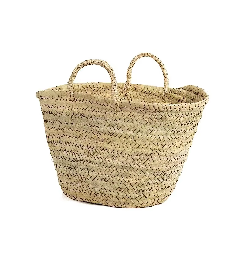 Basket beach bag Palm carrycot with handles natural fiber clutch bag with Pita handles 44x34x24cm Cosshano