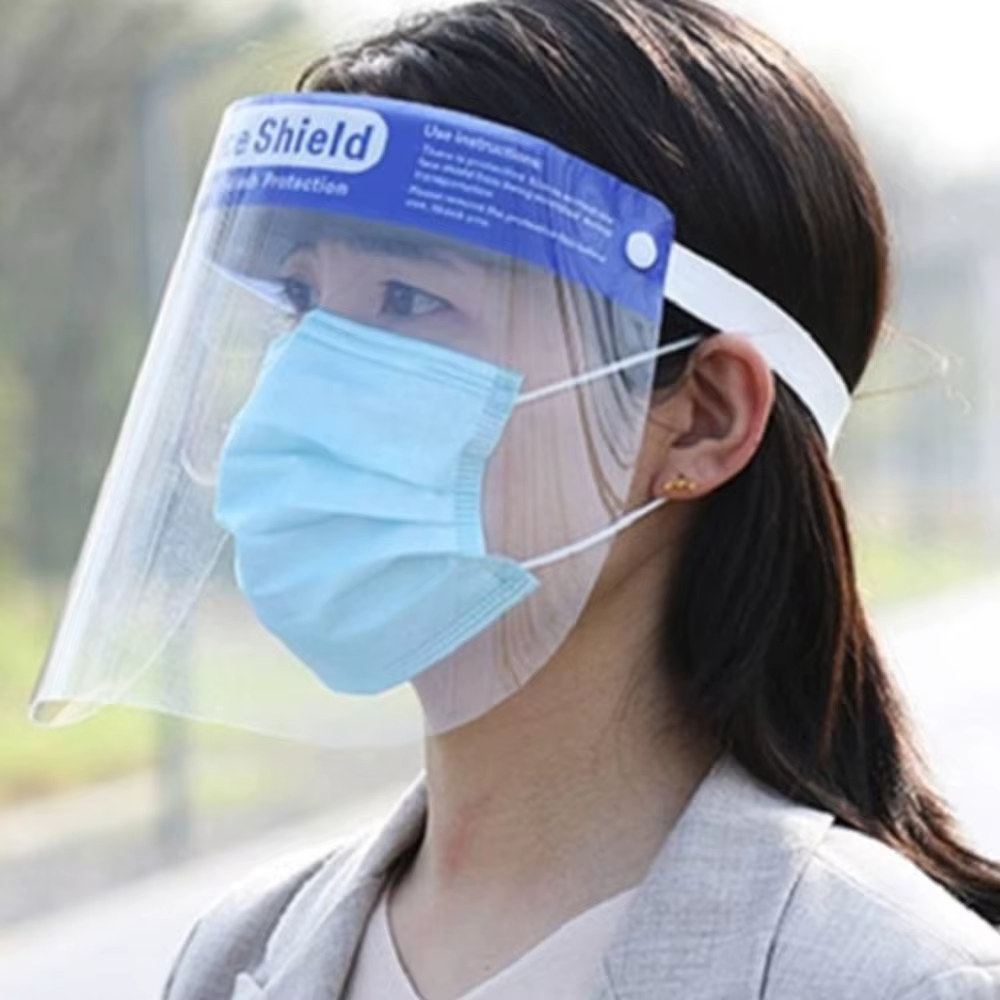 Transparent Safety and sanitary facial protective face shield band face cover