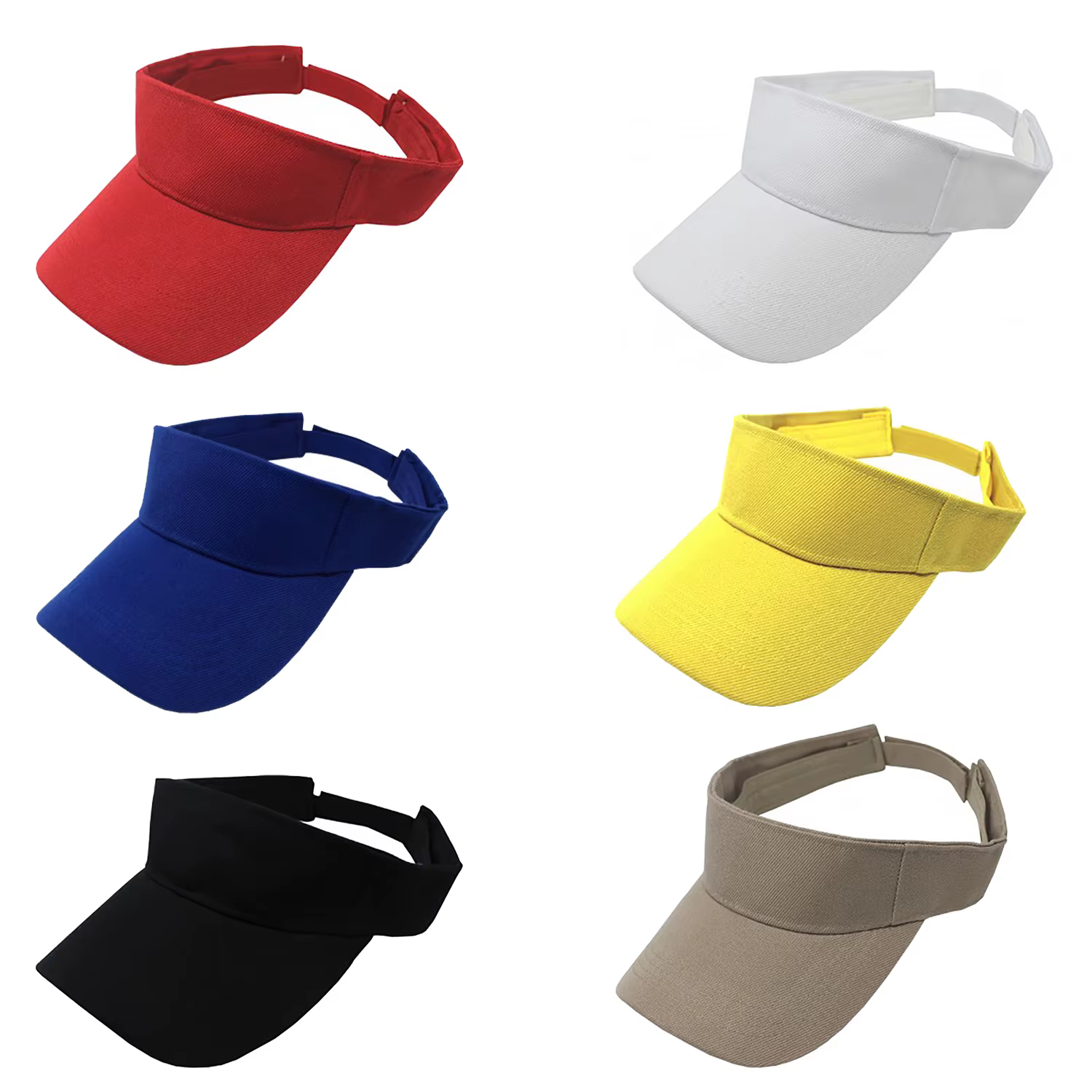 Pack of 12 Sun Visors Lightweight and Adjustable for Sports Activities