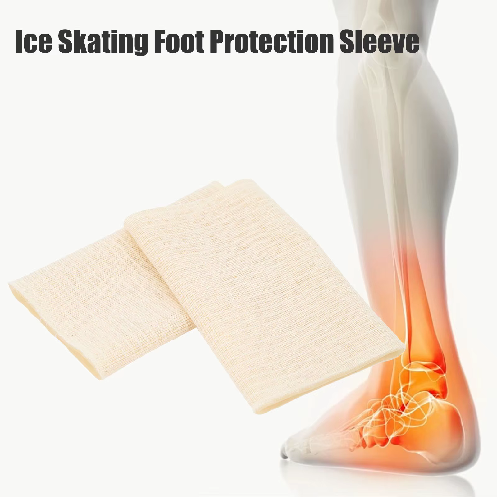 2/4/6PCS Ice Skating Foot Protection Gel Sleeve Soft Elastic Ankle Compression Sleeve for Figure Skating Ice Hockey Tools
