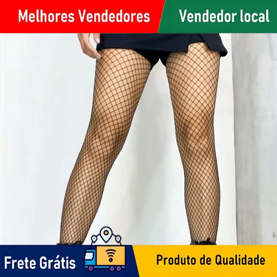 Skytur KIT 6 UNIDADES de Meia Calça Arrastão Tamanho Universal Todos os Estilos de Pernas ENVIO RÁPIDO PARA TODO O BRASIL