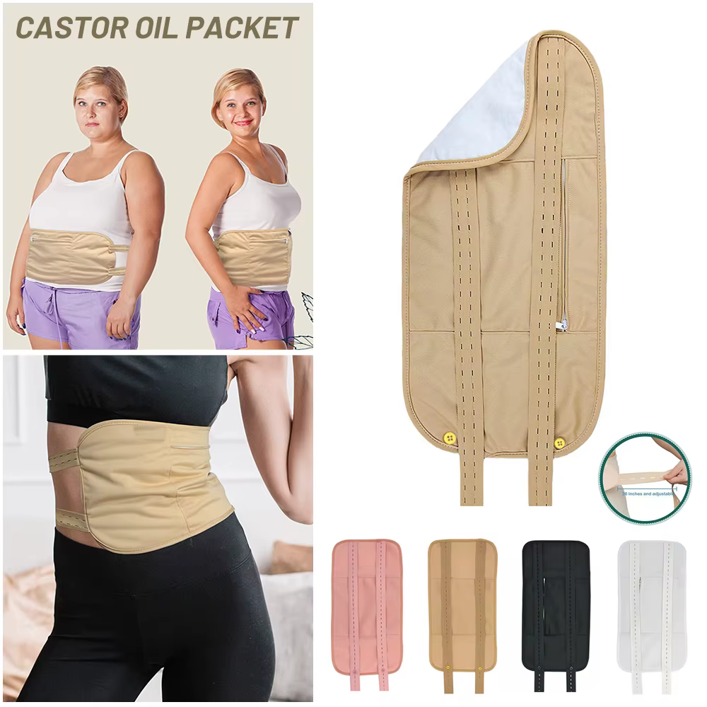 1x Reusable Organic Castor Oil Pack Compress Waist Wrap belt Kit for Liver Sleep