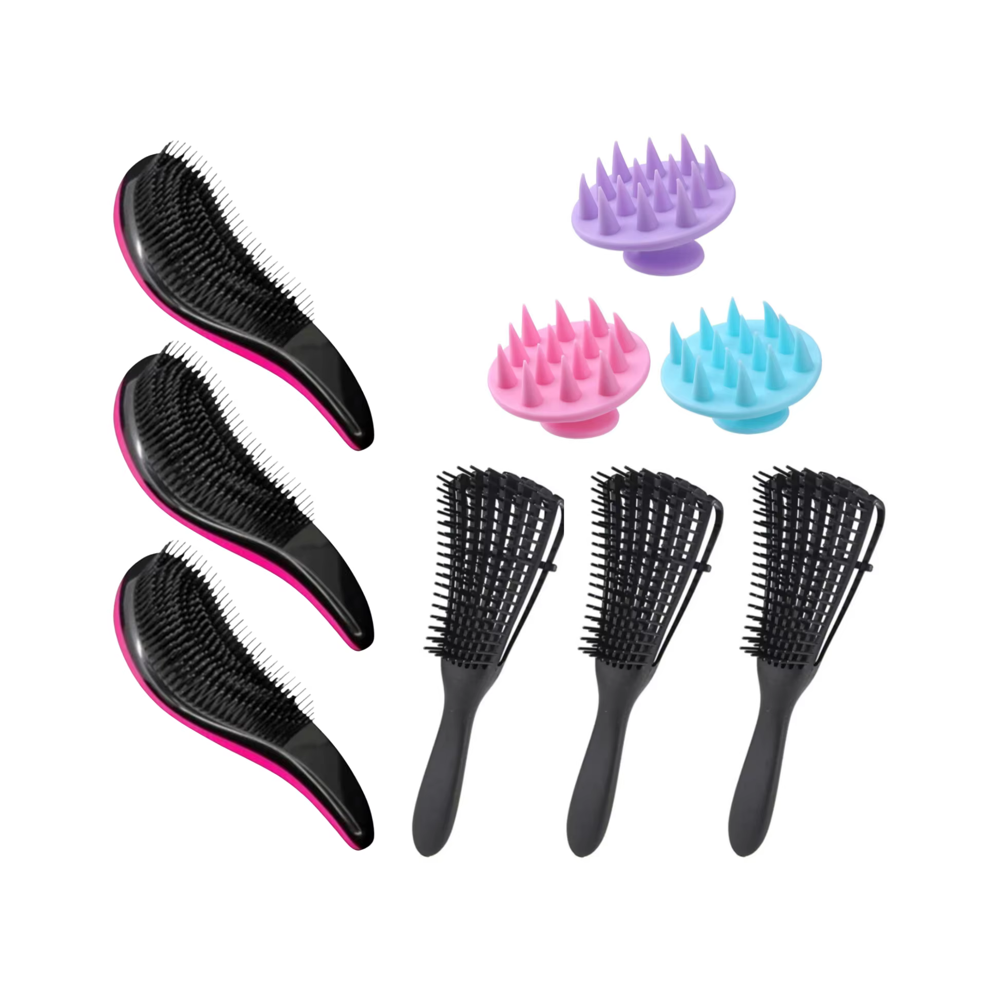 Kit 3 Magic Brushes + 3 Massager + 3 Octopus