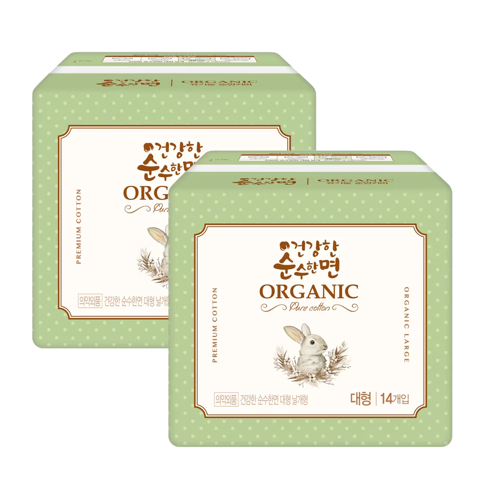 Clean country pure cotton sanitary sanitary plastic organic large size 14P x 2 pack
