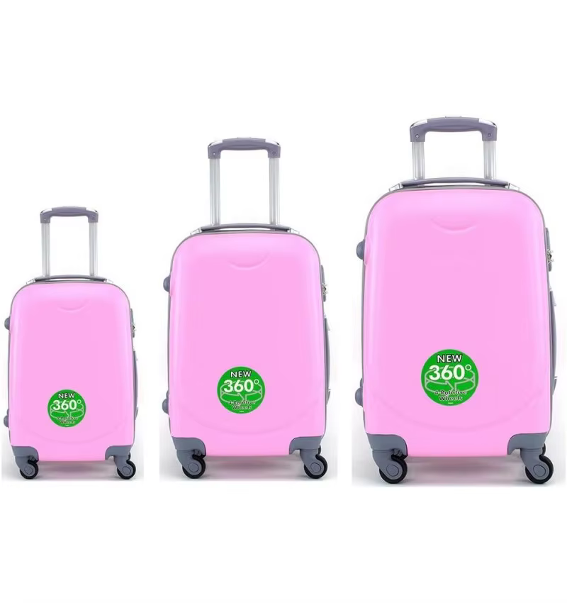 3-piece Set 4 Wheel Rotating 360 ° Rigid Cabin (Pink) Large, Medium, Small DED