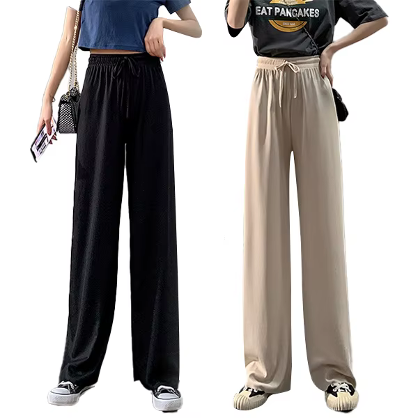 Summer Pants Women's Fridge Pants Big Size M ~ XL Cooling Span Banding Long-Wed Ied Pants