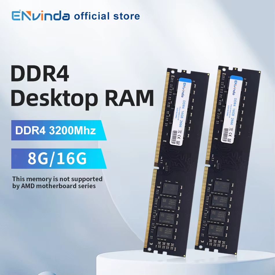 ENVINDA DDR4 PC RAM Memoria 8GB 16GB 3200MHz DIMM Desktop Computer Memory Rams No Support AMD Motherboard