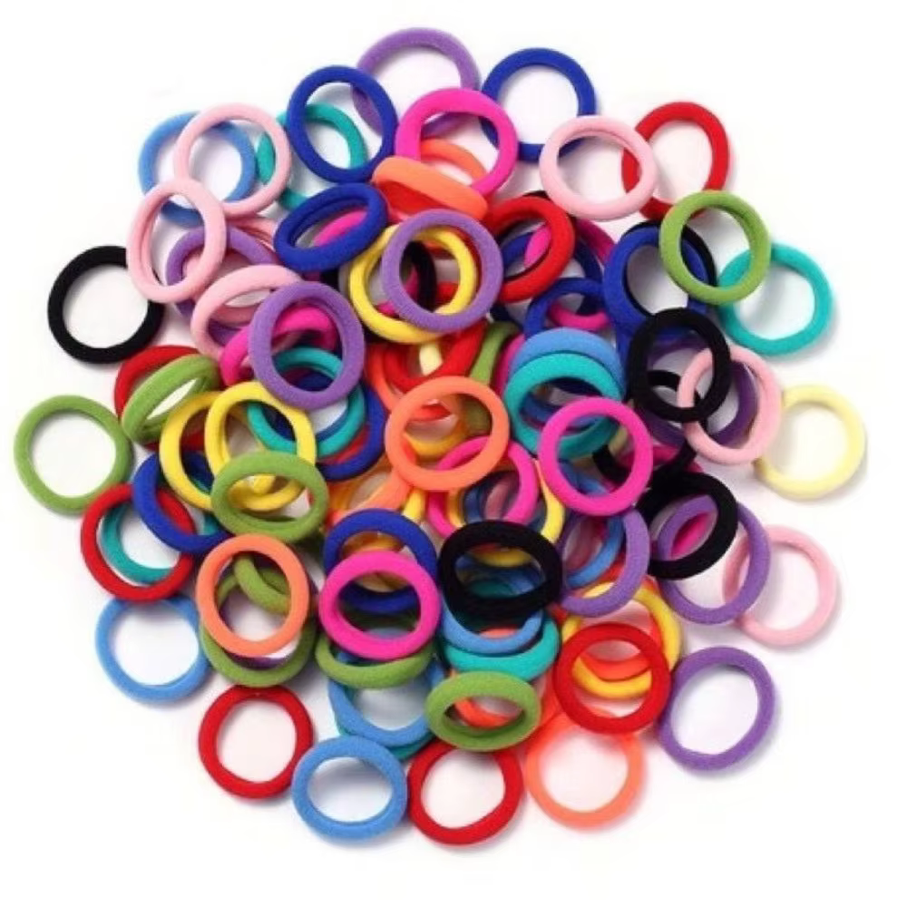 Kit 600 elasticos de Cabelo Tipo Meia Xuxinha Criança Adulto Rabicó Pequeno/12pacote