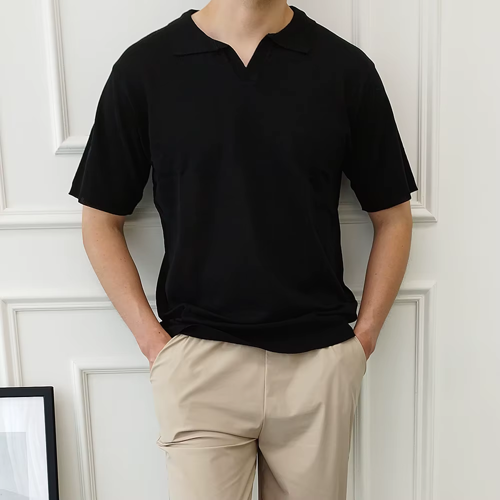 Men's Half-sleeved Knot Open Carati Pique T-shirt