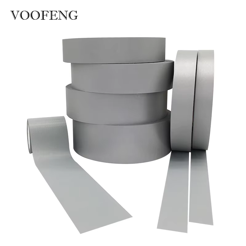 VOOFENG High Silver Reflective Polyester Fabric Warning Tape Sewing on Clothes Multi-Size DIY Warning Safety Tape RS-93-C