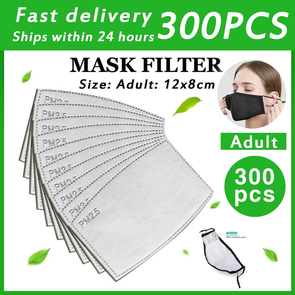 Disposable Replaceable 5 Layers PM2.5 Filter Mask Activated Carbon  Paper Adult Masks Anti Dust Haze Mouth Face Mask Filters