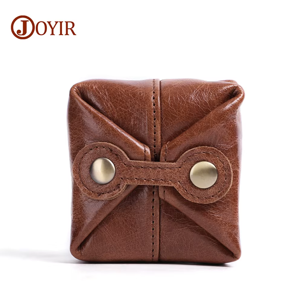 JOYIR Genuine Leather Rfid Wallet Small Coin Pocke Unisex Credit Card Holder Wallet Men Women Card Id Holder Buckle Coin Purse
