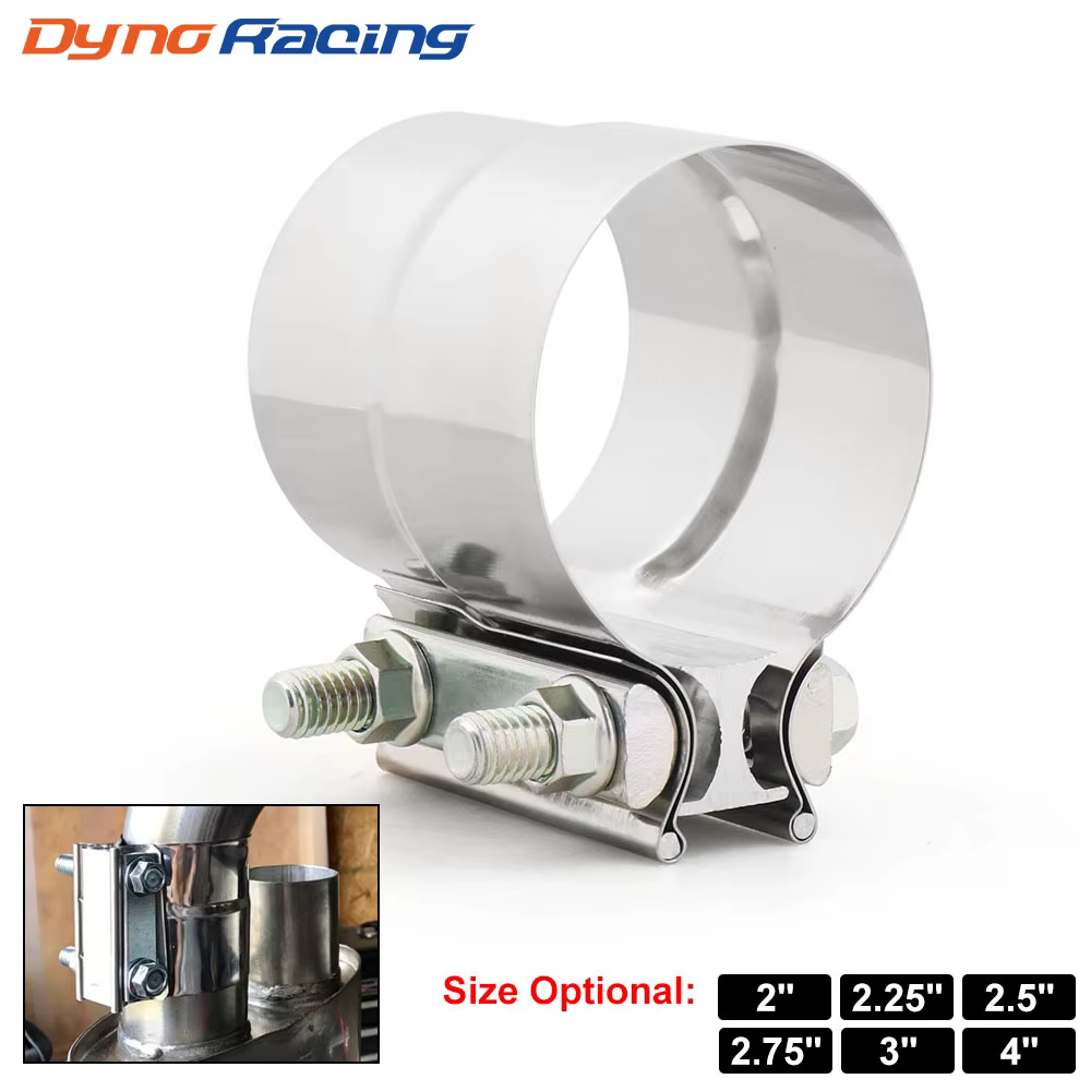 2.0" 2.25" 2.5" 2.75'' 3.0" 4.0"  Stainless Exhaust Sleeve Butt Joint Clamp Exhaust Band Clamp Strap Exhaust Clamp For Muffler