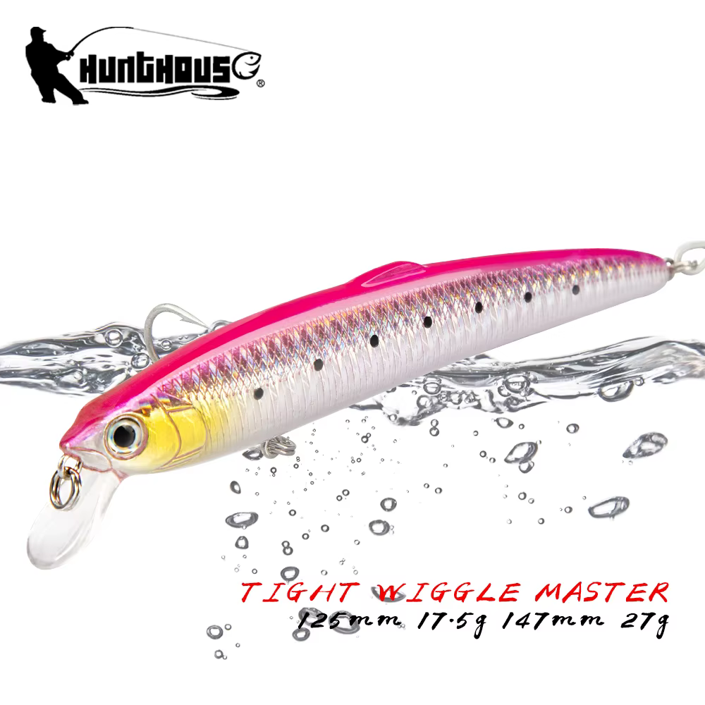 Hunthouse Smith Saruna Minnow Fishing Lure Flexible Floating Jerkbait Hard Bait Wobbler 95/125/147mm Sea Pike Bass Fish Tackle