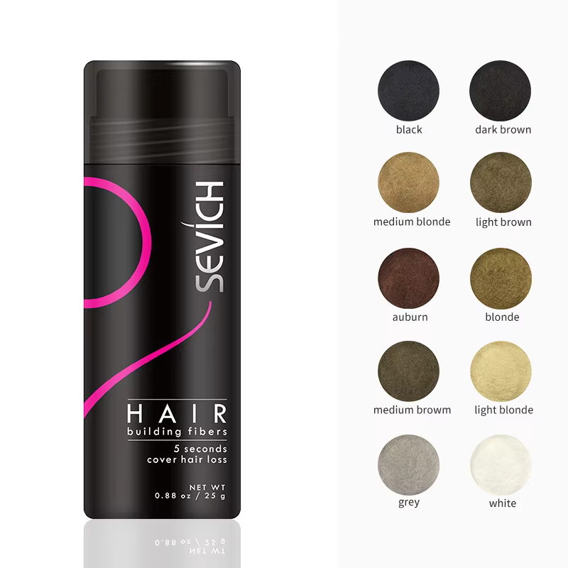 Sevich 10 Colors Hair Fibers Keratin 25g Hair Building Fibers Thickening Spray Hair Loss Products Instant Regrowth Powders