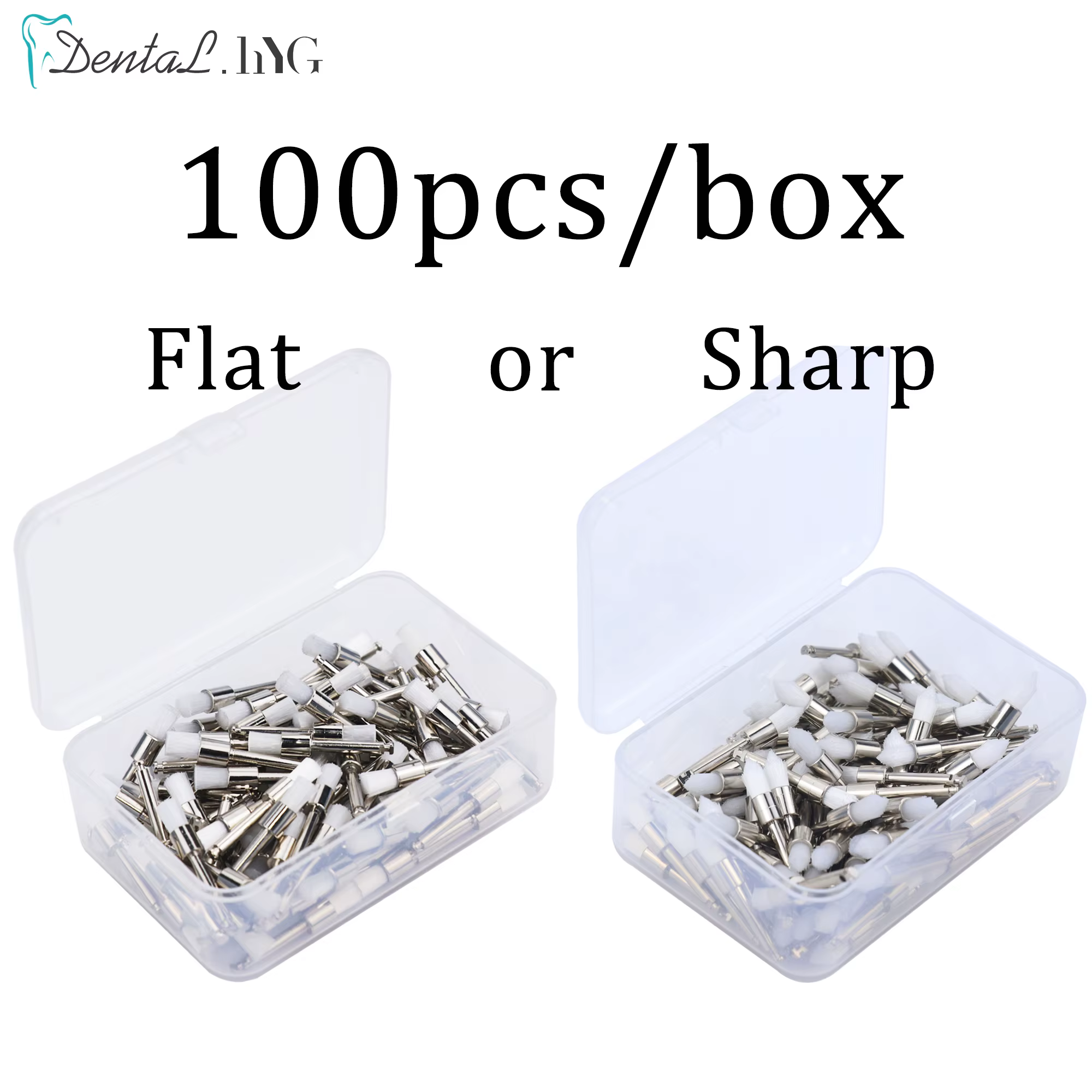 100pcs/box Dental Polishing Polisher Flat or Sharp type Prophy Cup Brush Brushes Nylon Latch Supply For Low Speed Handpiece