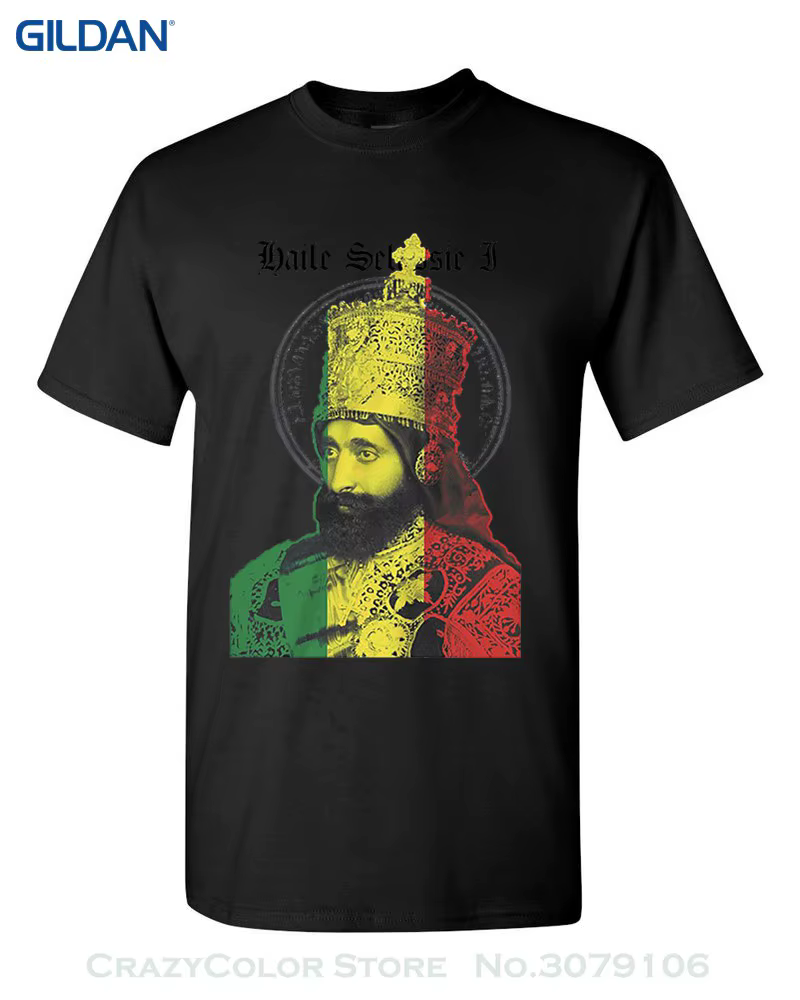 2019 New Men T-Shirt Haile Selassie I T-Shirt African Map Cotton Tee Black History Africa Iv