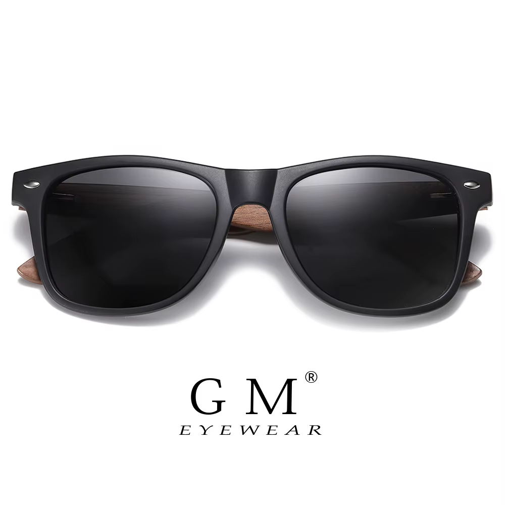 GM Environment-Friendly Retro Walnut Wood Sunglasses UV400 Polarized Bamboo Sunglasses Men's Fashion Trendy Anti Blue Lens 7061h