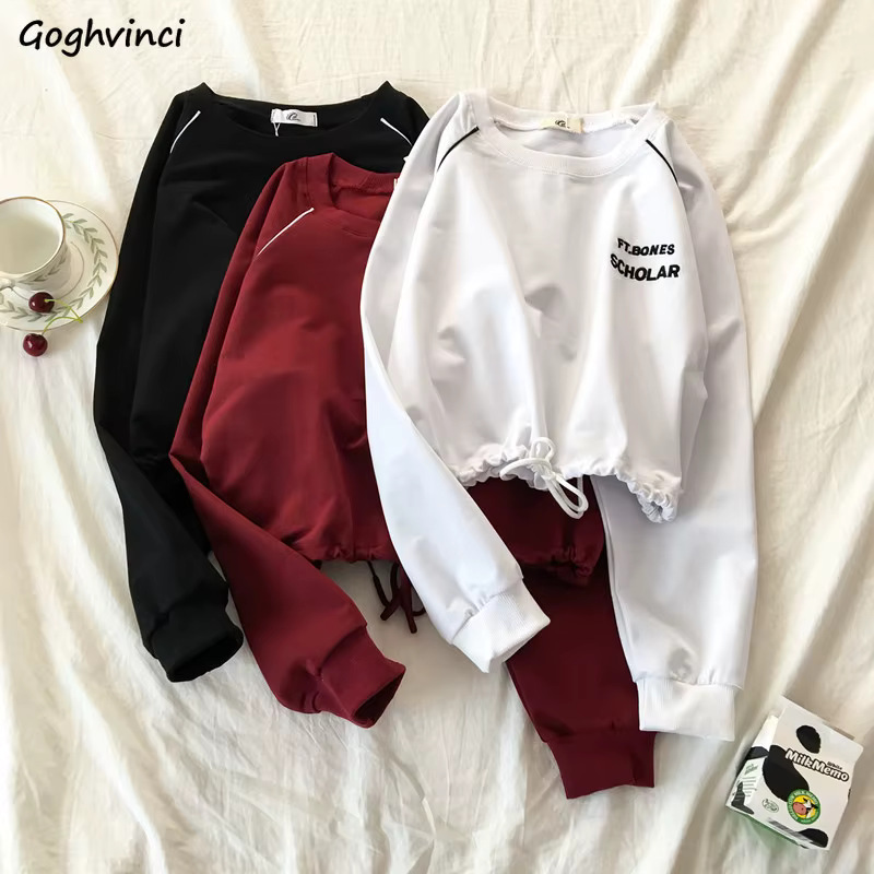 Hoodies Womens Loose Letters Sweatshirts Crop Tops Hoodie Sweatshirt Women Trendy Streetwear Harajuku  Casual Korean Style Chic