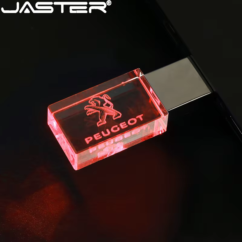 JASTER Car crystal metal USB flash drive pendrive 4GB 8GB 16GB 32GB 64GB 128GB External Storage memory stick u disk