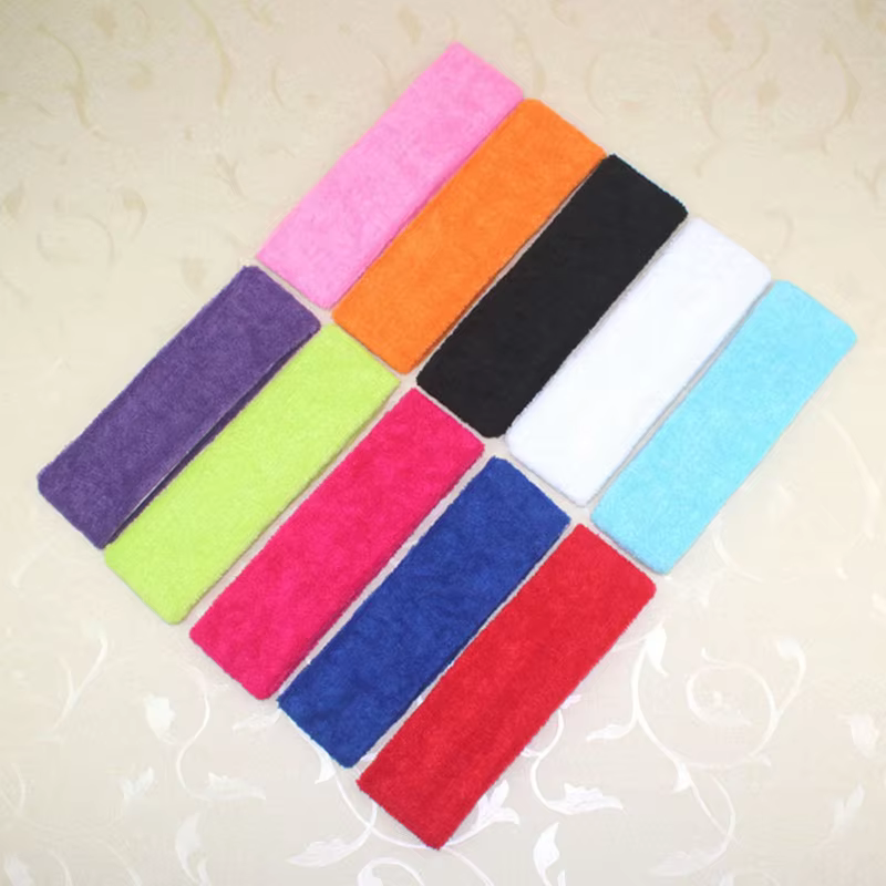 10PCS Sport Cotton Sweatband Headband for Men Women Yoga Hairband Gym Stretchy Head Bands Elastic Fitness Basketball Hair Band