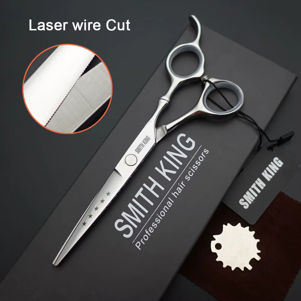 6 inch  Professional Hairdressing scissors,Laser wire Cutting scissors Fine serrated blade Non-slip design!