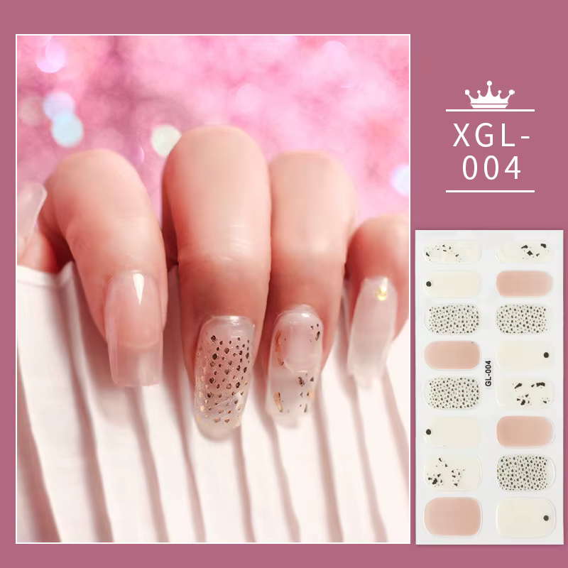 1 Sheet Glitter Nail Stickers Nail Art Polish Stickers Nail Tips Nail File Adhesive Wraps Manicure Decal Strips Drop Shipping
