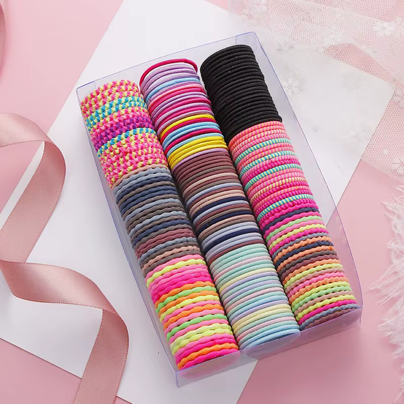 50pcs Hair Scrunchie for girls Rubber Band Children Tie Hair Colorful Hair Accessories Ponytail Holder Children Scrunchie Hair