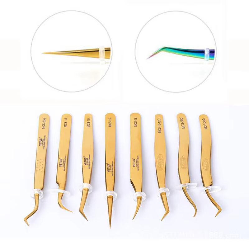 Stainless steel Eyelash Tweezers High Precision Anti-static Tweezer 3D Volumn Lashes Extension Supplies Excellent Closure