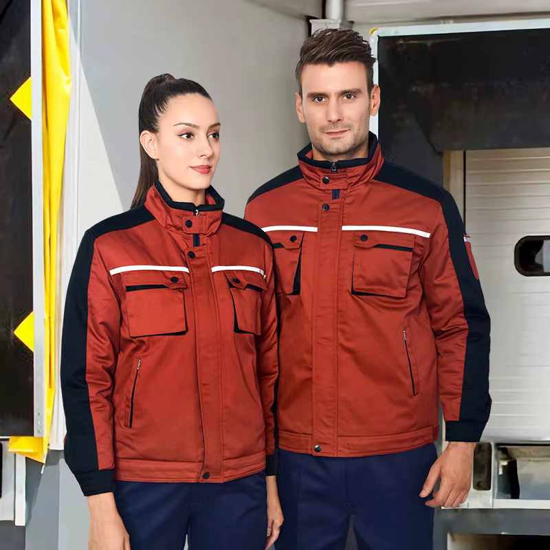 New Winter Reflective Work Clothing Men Women Warm Jacket Padded Thicken Machine Repair Workshop Overcoat Wear Resistant Uniform