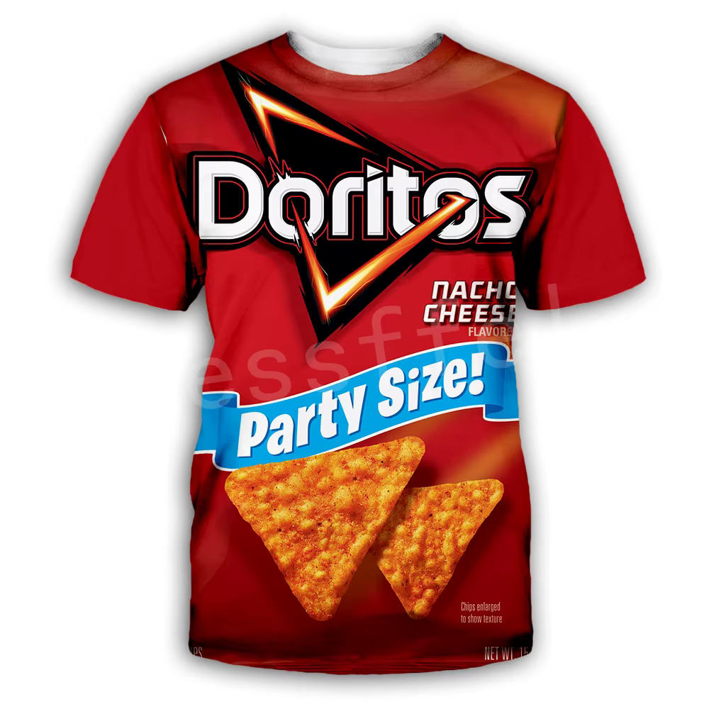 Tessffel Potato chips Snacks bag Funny Food Casual 3DPrint Mens/Womens NewFashion Summer Streetwear Tee T-shirt Short sleeve D-2